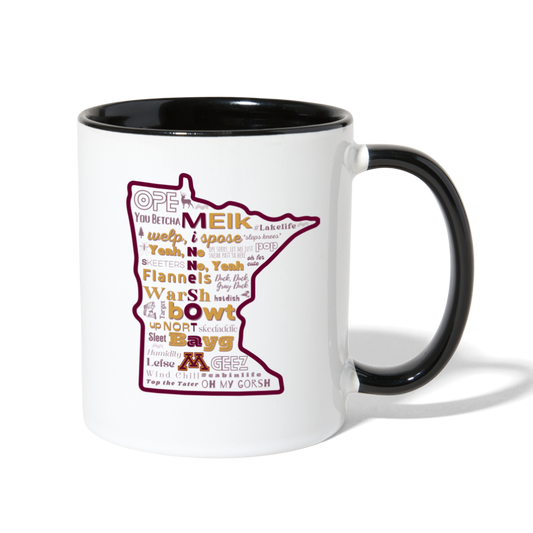 MN Words Gophers Theme Mug - white/black