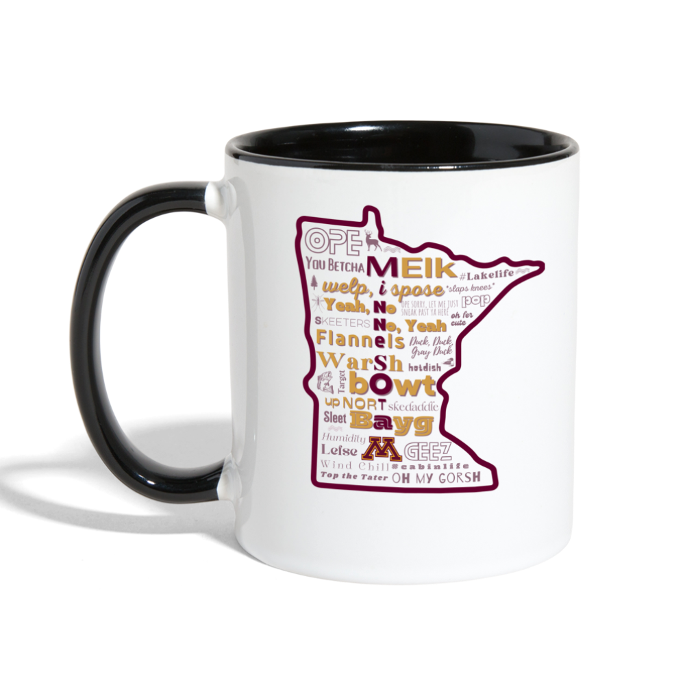 MN Words Gophers Theme Mug - white/black