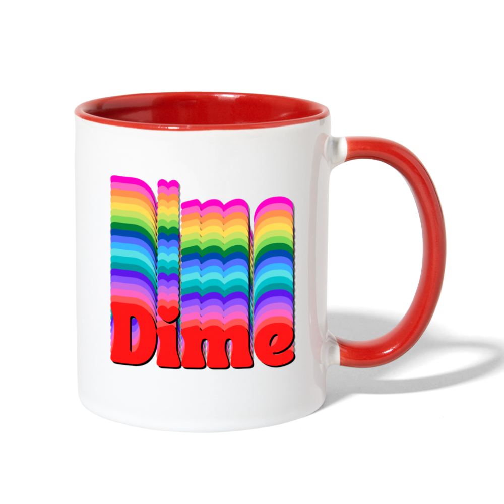 Dime Mug - white/red