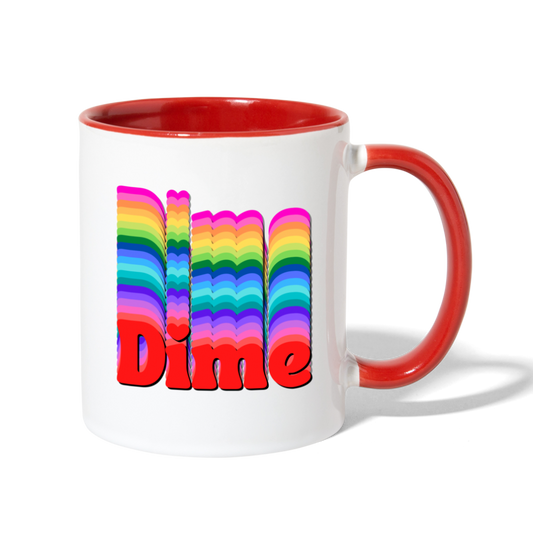 Dime Mug - white/red