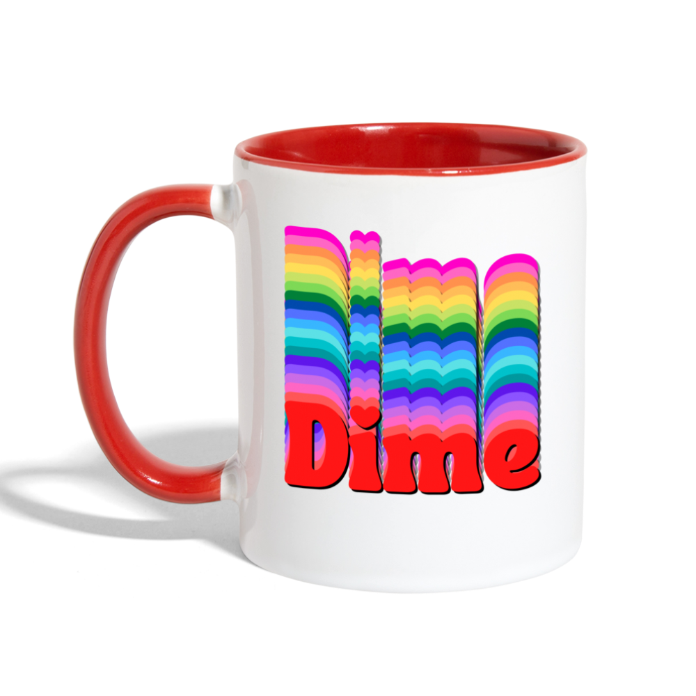 Dime Mug - white/red
