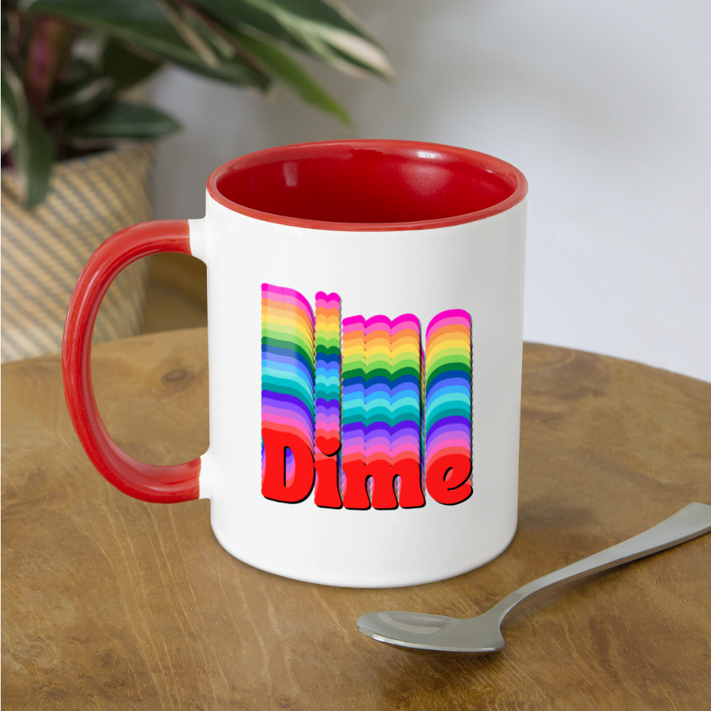 Dime Mug - white/red