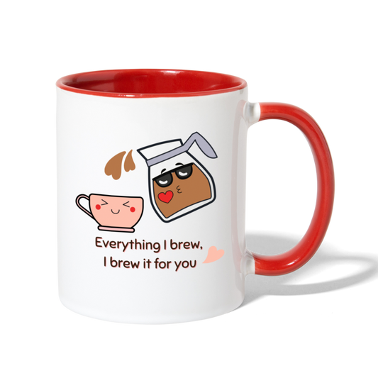 I Brew it for You Mug - white/red