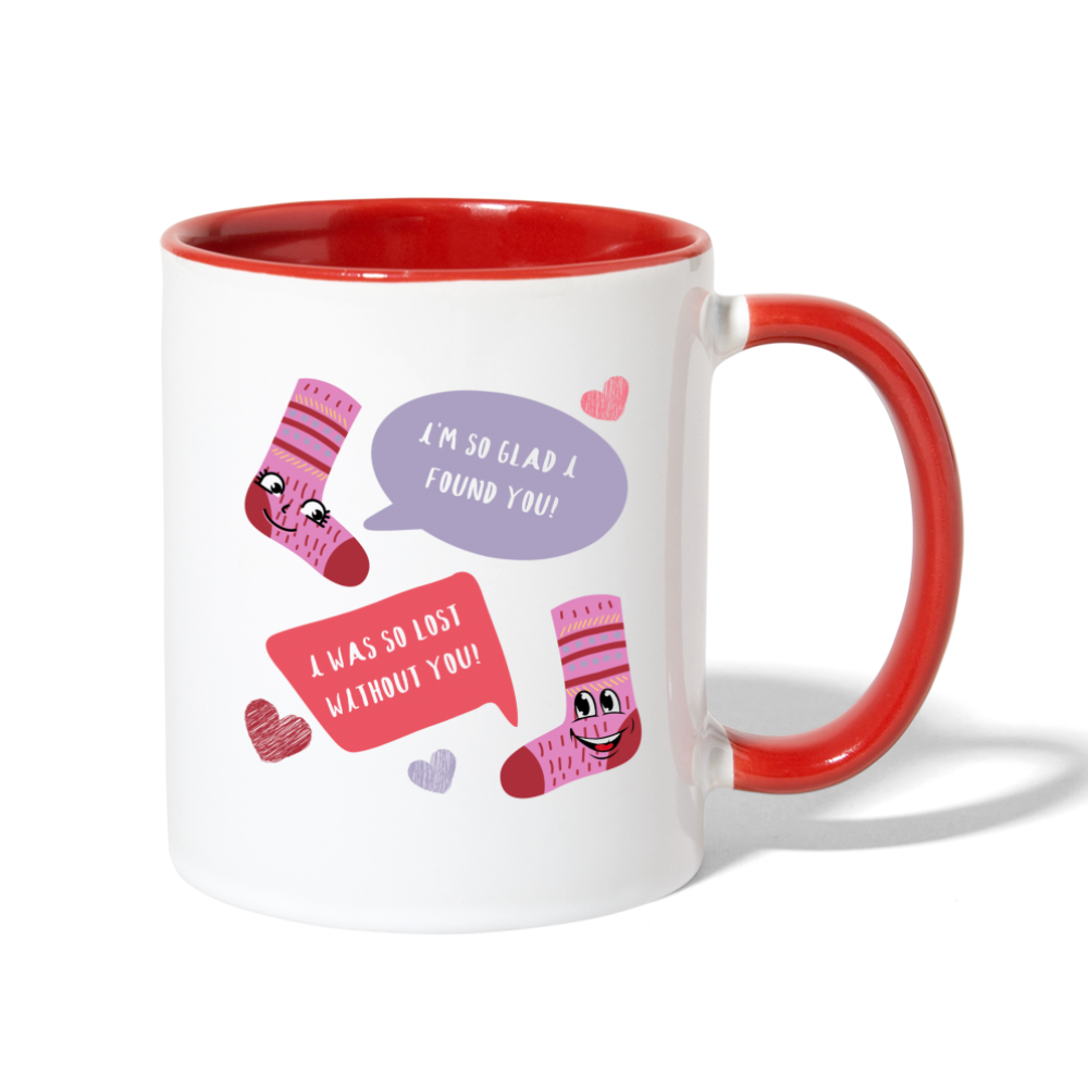 Long Lost Socks Mug - white/red