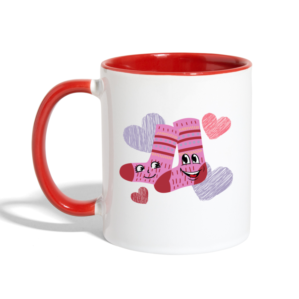 Long Lost Socks Mug - white/red