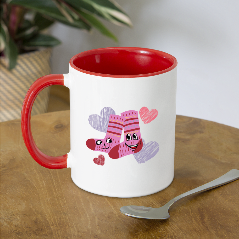 Long Lost Socks Mug - white/red