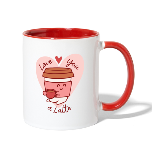 Love You a Latte Mug - white/red