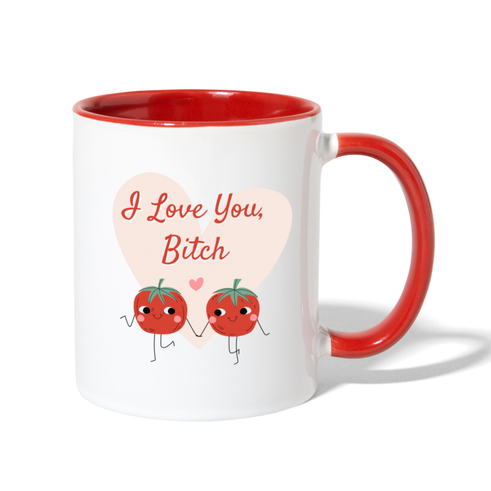I Love You B Mug - white/red