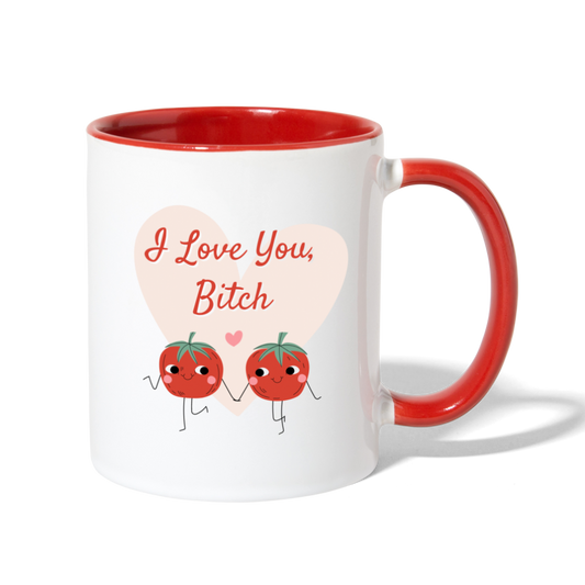 I Love You B Mug - white/red