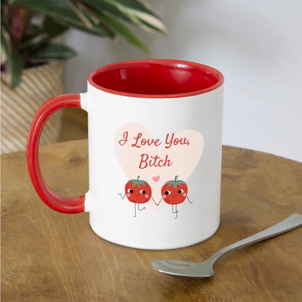 I Love You B Mug - white/red