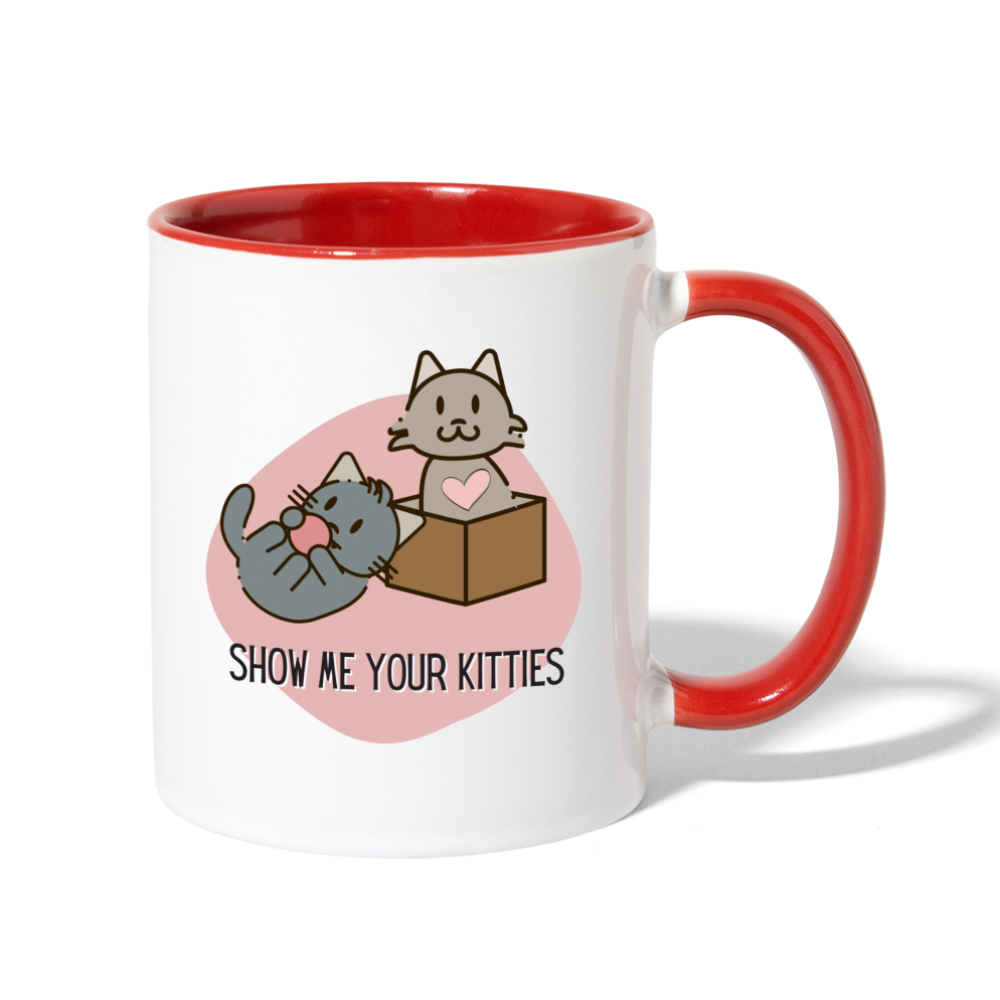 Show Me Your Kitties Mug - white/red