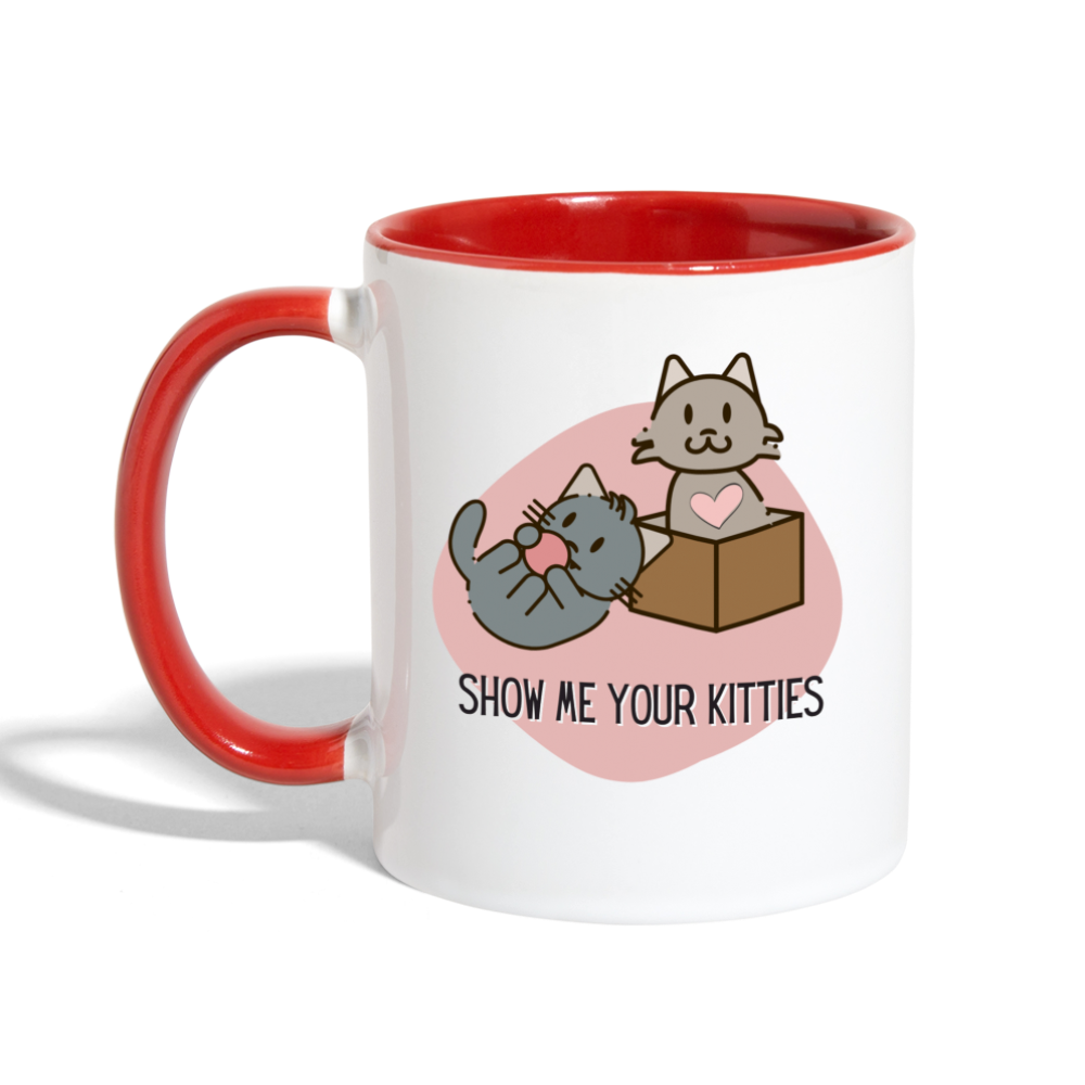 Show Me Your Kitties Mug - white/red