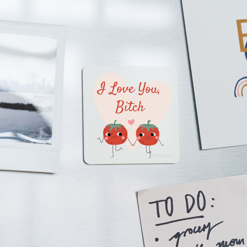 I Love You B Magnet - white