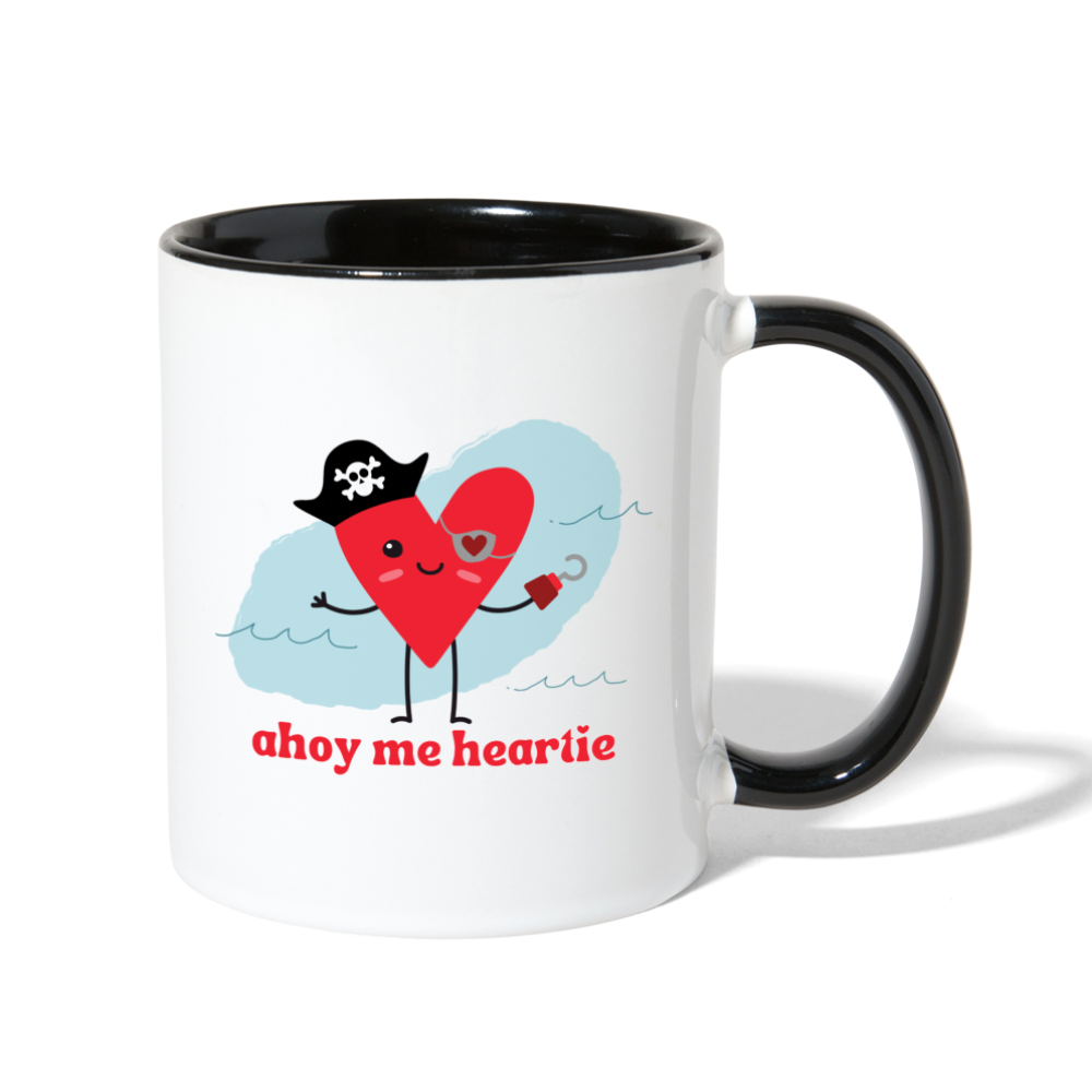 Ahoy Me Heartie Mug - white/black
