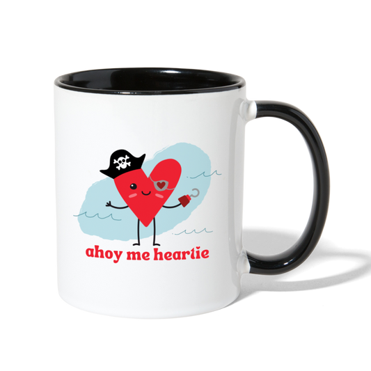 Ahoy Me Heartie Mug - white/black