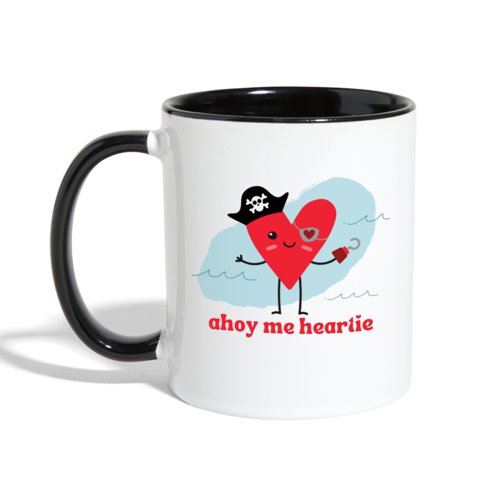 Ahoy Me Heartie Mug - white/black