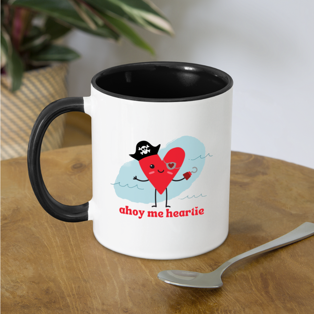 Ahoy Me Heartie Mug - white/black