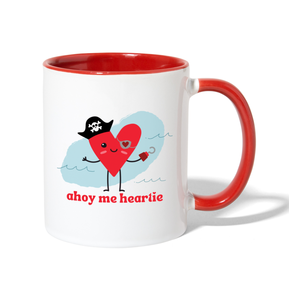 Ahoy Me Heartie Mug - white/red