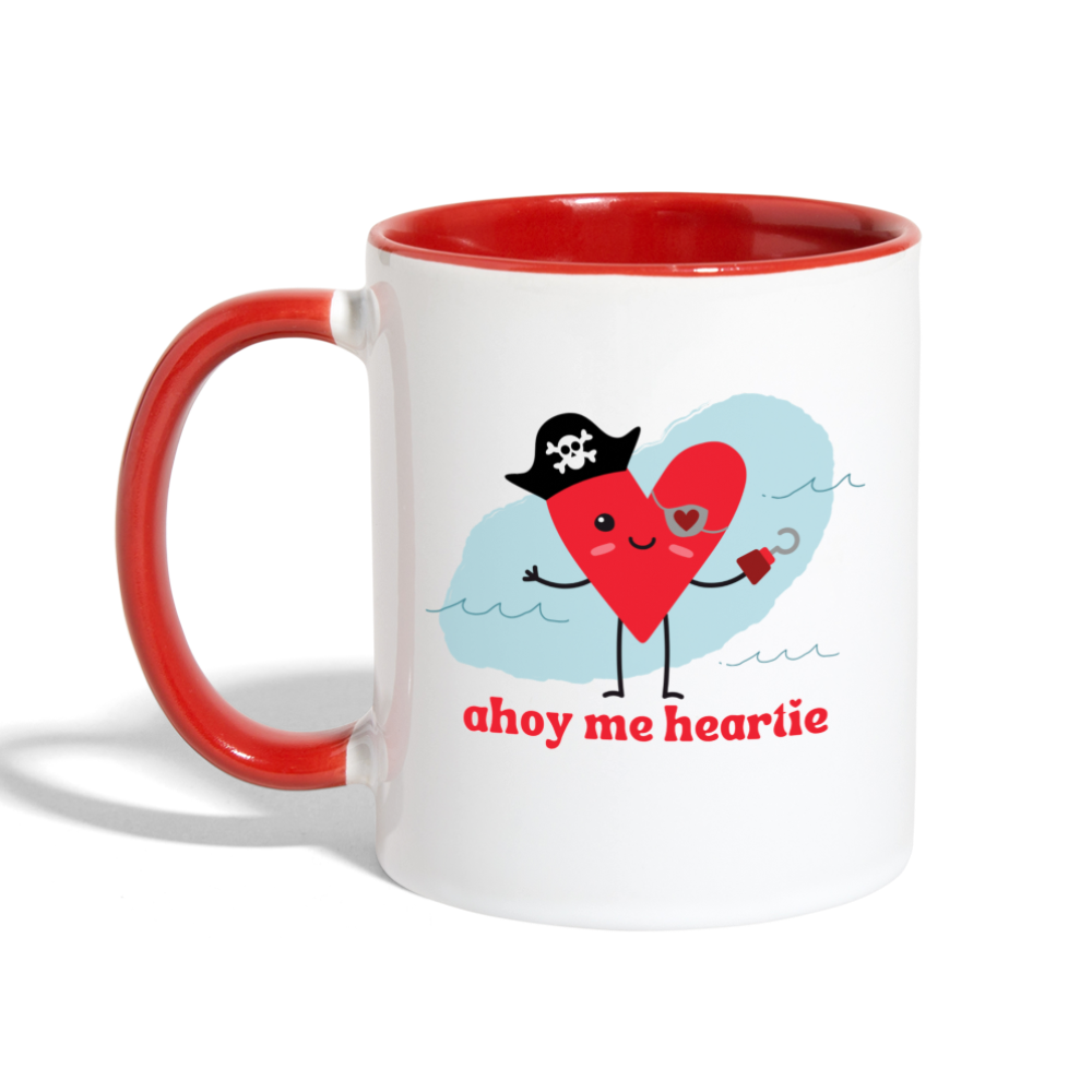 Ahoy Me Heartie Mug - white/red