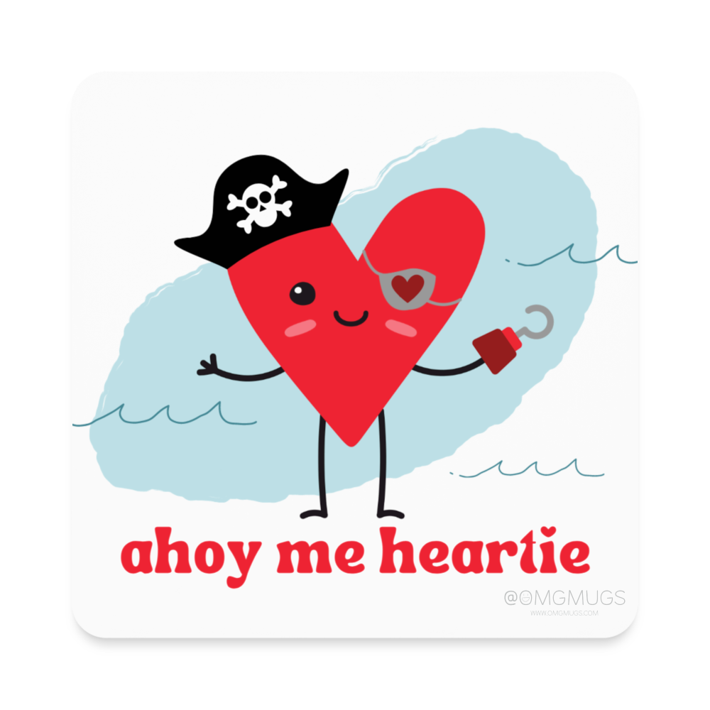 Ahoy Me Heartie Magnet - white