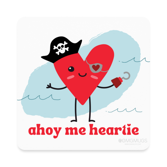 Ahoy Me Heartie Magnet - white